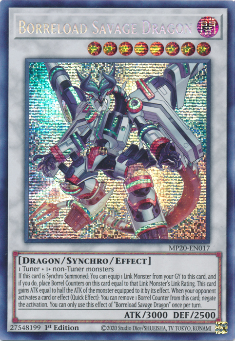 Borreload Savage Dragon [MP20-EN017] Prismatic Secret Rare | Clutch Gaming