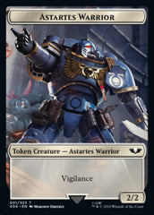 Astartes Warrior // Clue Double-Sided Token (Surge Foil) [Warhammer 40,000 Tokens] | Clutch Gaming