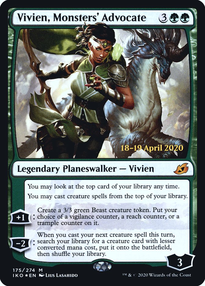 Vivien, Monsters' Advocate [Ikoria: Lair of Behemoths Prerelease Promos] | Clutch Gaming