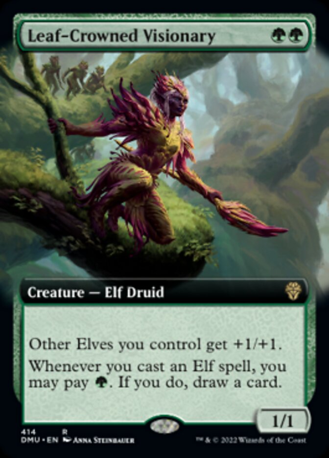 Leaf-Crowned Visionary (Extended Art) [Dominaria United] | Clutch Gaming