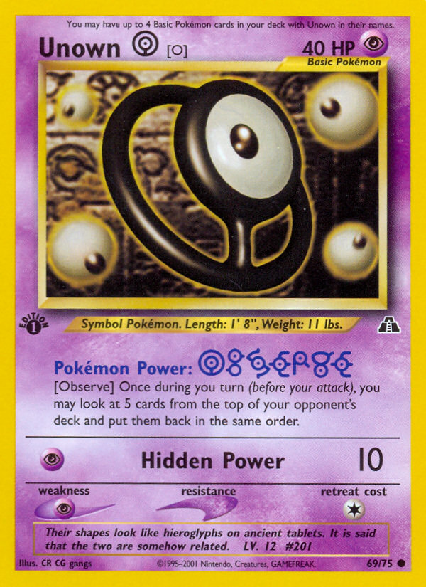 Unown [O] (69/75) [Neo Discovery 1st Edition] | Clutch Gaming