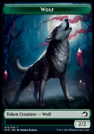 Wolf // Bat Double-Sided Token [Innistrad: Midnight Hunt Tokens] | Clutch Gaming