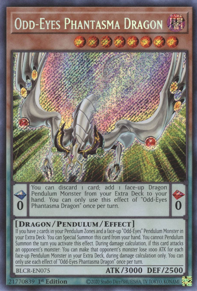 Odd-Eyes Phantasma Dragon [BLCR-EN075] Secret Rare | Clutch Gaming