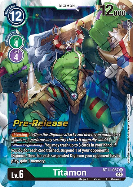 Titamon [BT11-057] [Dimensional Phase Pre-Release Promos] | Clutch Gaming