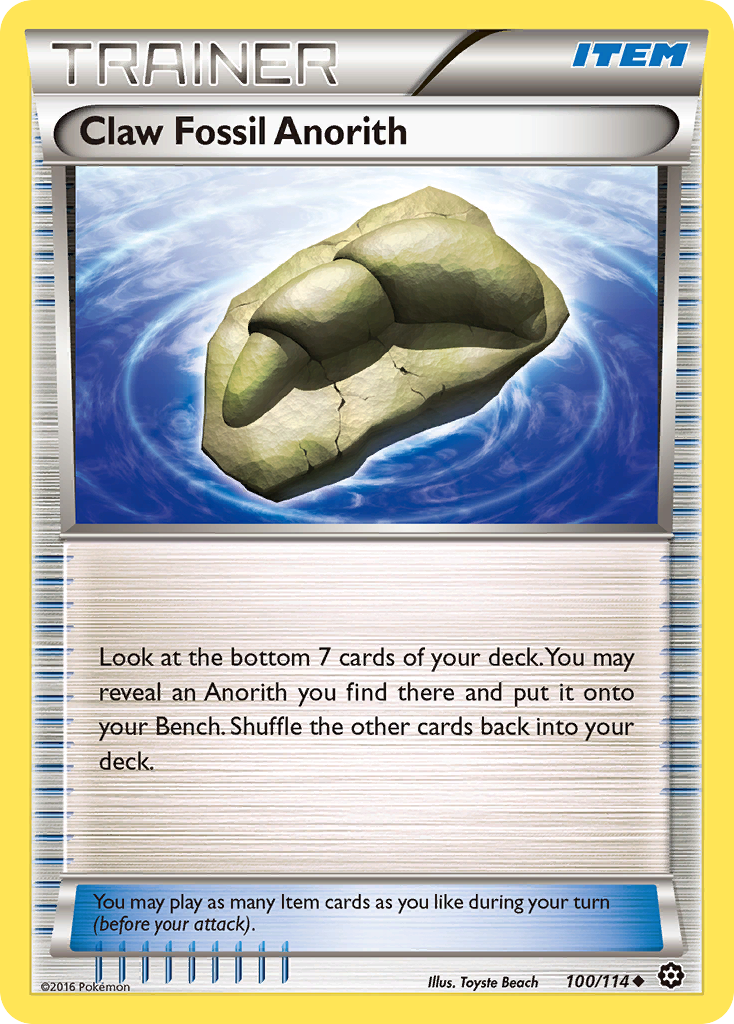 Claw Fossil Anorith (100/114) [XY: Steam Siege] | Clutch Gaming