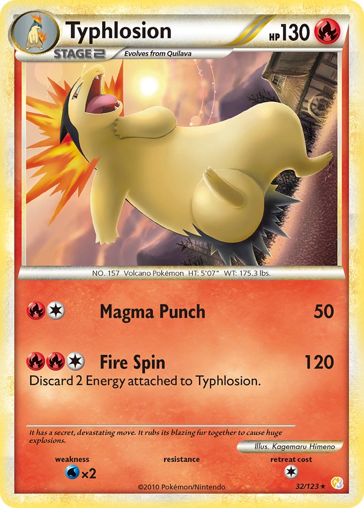 Typhlosion (32/123) (Theme Deck Exclusive) [HeartGold & SoulSilver: Base Set] | Clutch Gaming