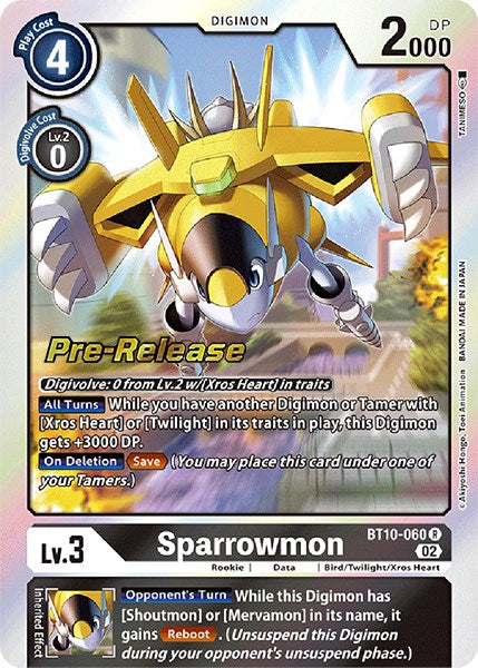 Sparrowmon [BT10-060] [Xros Encounter Pre-Release Cards] | Clutch Gaming