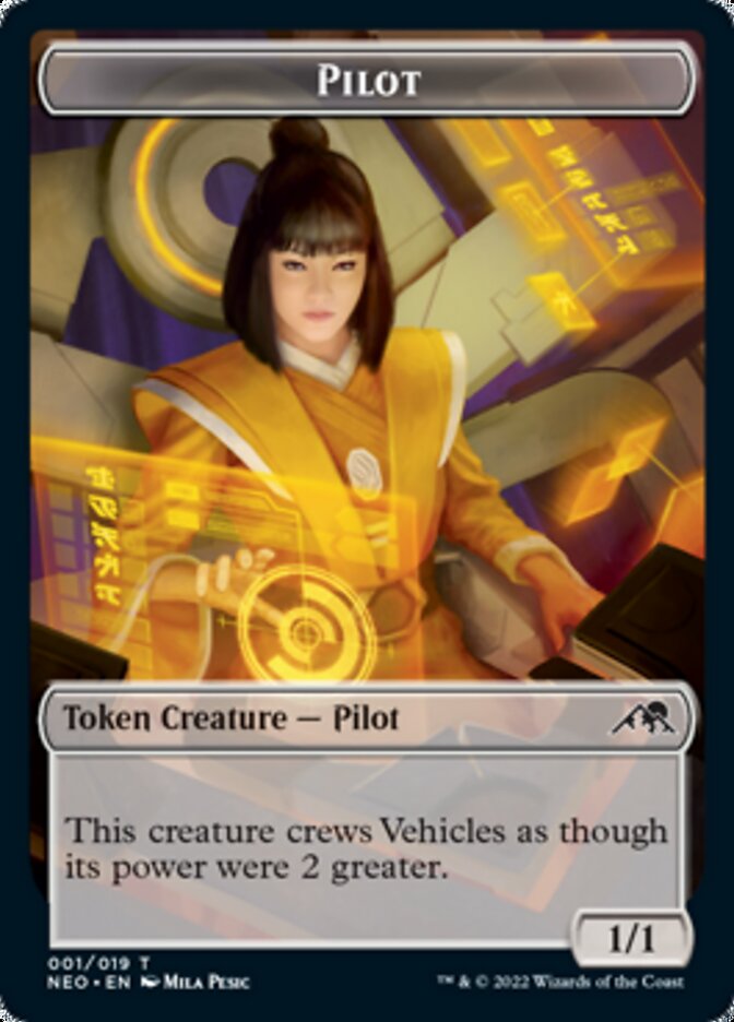 Myr // Pilot Double-Sided Token [Kamigawa: Neon Dynasty Commander Tokens] | Clutch Gaming