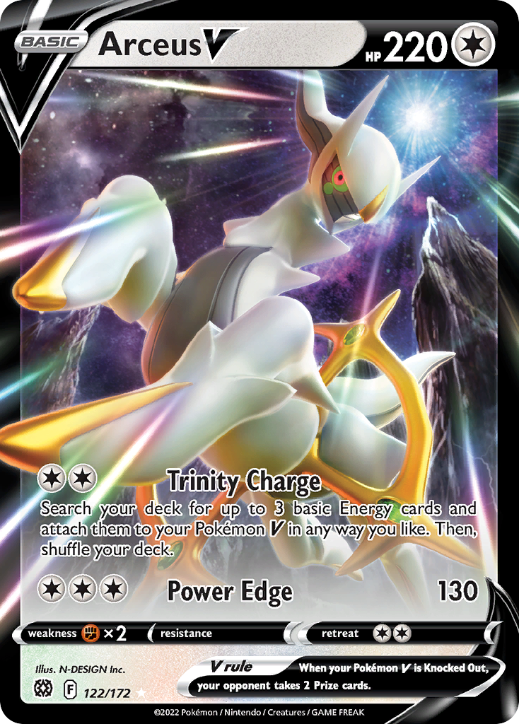 Arceus V (122/172) (Metal Card) [Sword & Shield: Brilliant Stars] | Clutch Gaming