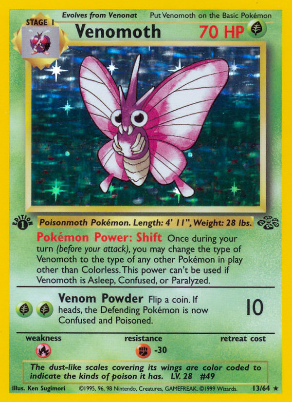 Venomoth (13/64) [Jungle 1st Edition] | Clutch Gaming