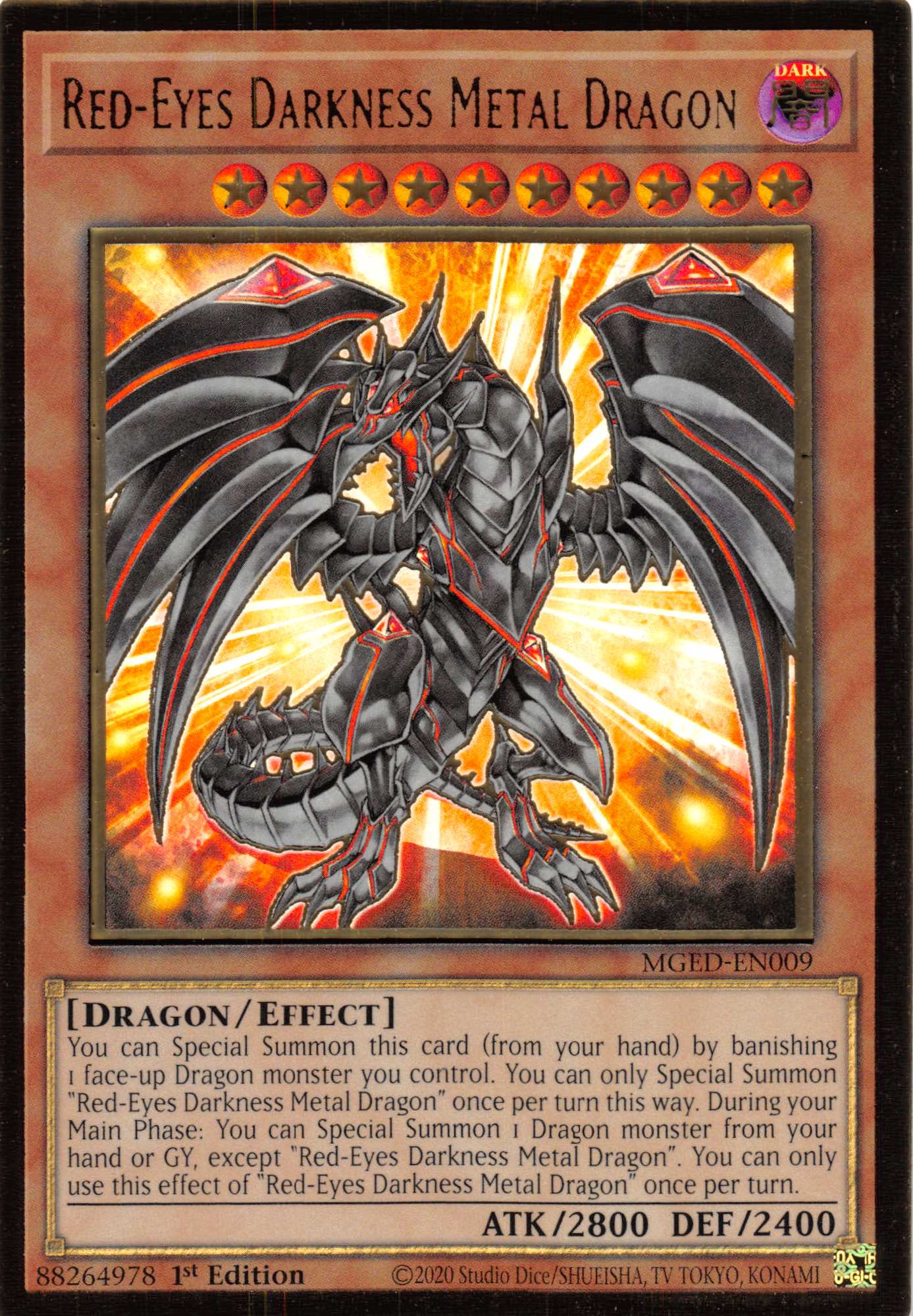 Red-Eyes Darkness Metal Dragon [MGED-EN009] Gold Rare | Clutch Gaming