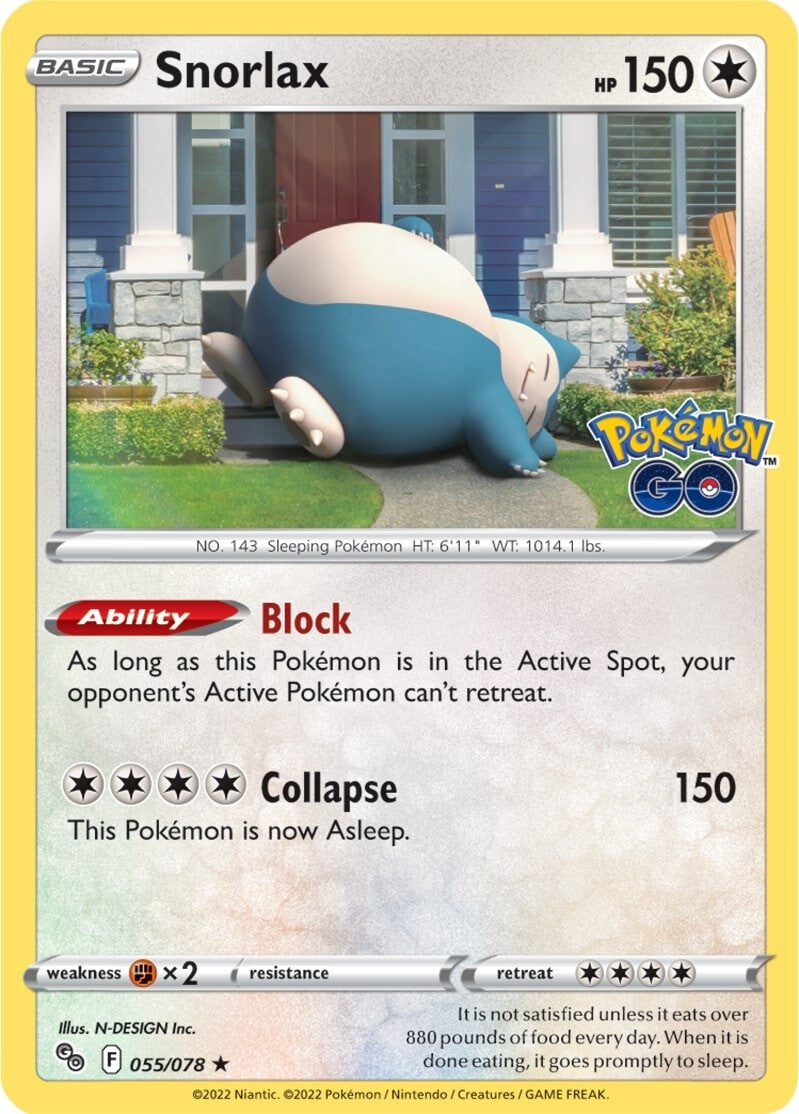 Snorlax (055/078) [Pokémon GO] | Clutch Gaming