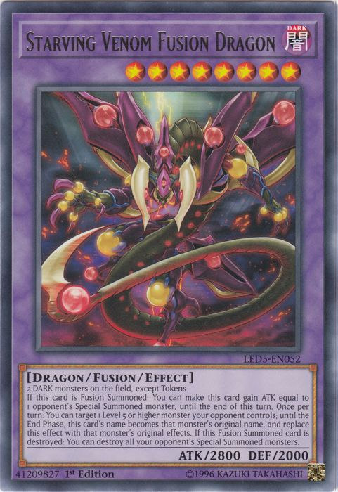 Starving Venom Fusion Dragon [LED5-EN052] Rare | Clutch Gaming