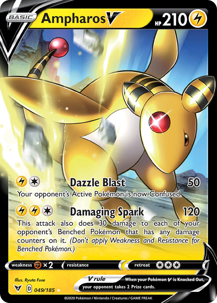Ampharos V (049/185) [Sword & Shield: Vivid Voltage] | Clutch Gaming