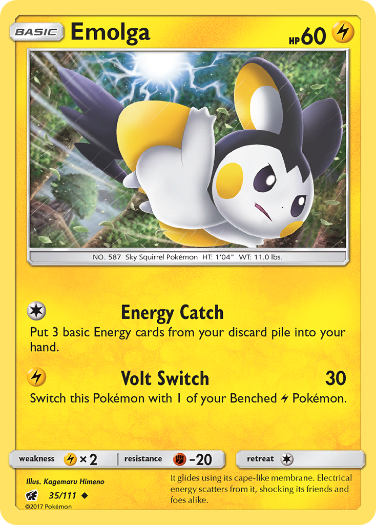 Emolga (35/111) [Sun & Moon: Crimson Invasion] | Clutch Gaming