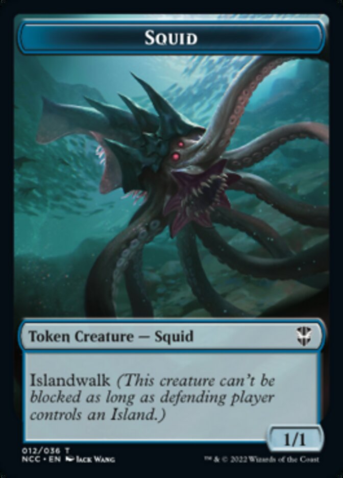 Squid // Treasure (013) Double-Sided Token [Streets of New Capenna Commander Tokens] | Clutch Gaming