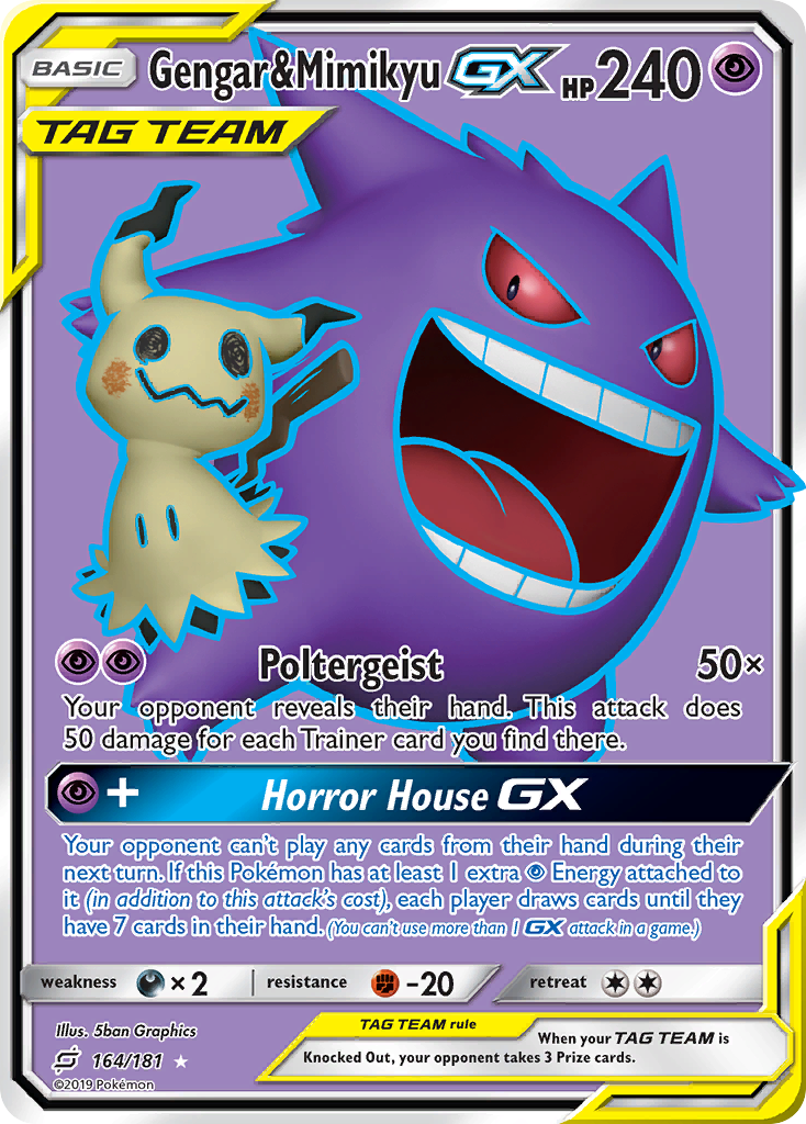 Gengar & Mimikyu GX (164/181) [Sun & Moon: Team Up] | Clutch Gaming