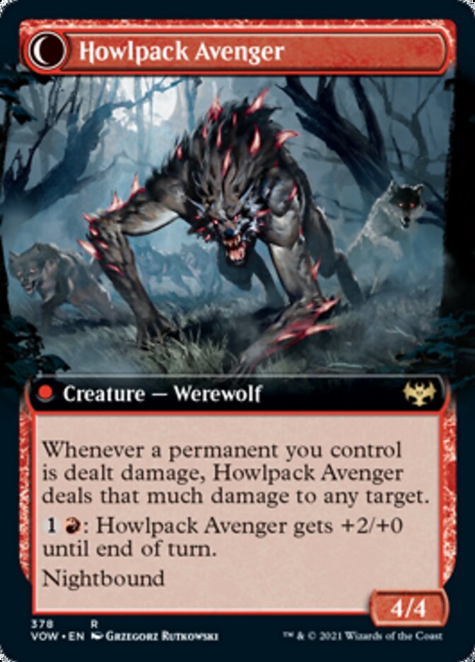 Ill-Tempered Loner // Howlpack Avenger (Extended Art) [Innistrad: Crimson Vow] | Clutch Gaming