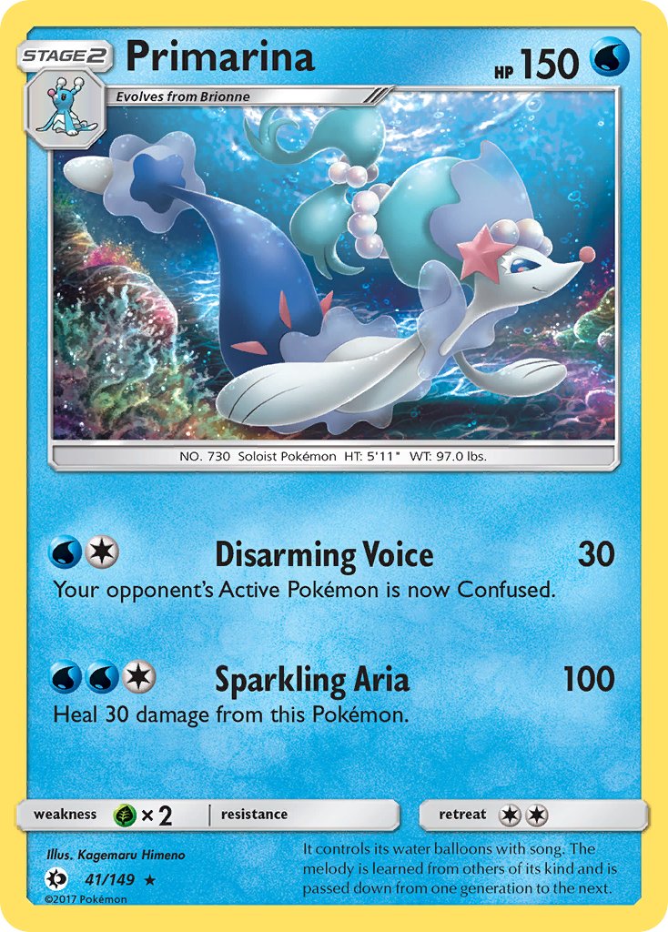 Primarina (41/149) (Theme Deck Exclusive) [Sun & Moon: Base Set] | Clutch Gaming