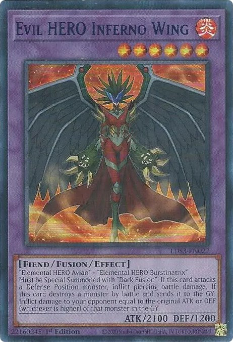 Evil HERO Inferno Wing (Blue) [LDS3-EN027] Ultra Rare | Clutch Gaming