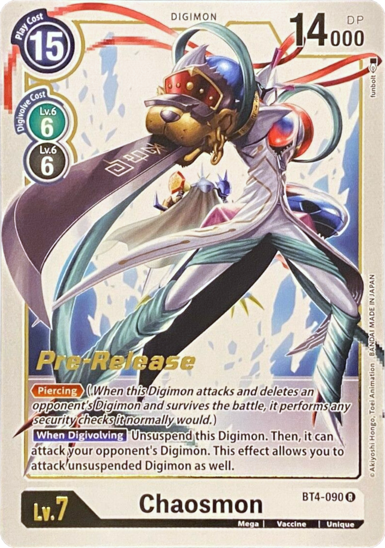 Chaosmon [BT4-090] [Great Legend Pre-Release Promos] | Clutch Gaming