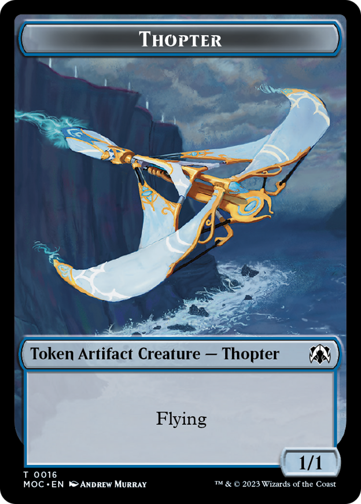 Thopter // Gold Double-Sided Token [March of the Machine Commander Tokens] | Clutch Gaming