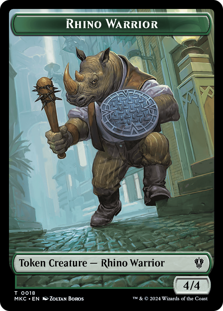 Thopter // Rhino Warrior Double-Sided Token [Murders at Karlov Manor Commander Tokens] | Clutch Gaming