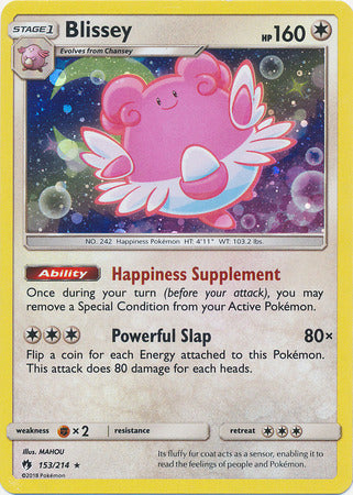 Blissey (153/214) (Cosmos Holo) [Sun & Moon: Lost Thunder] | Clutch Gaming