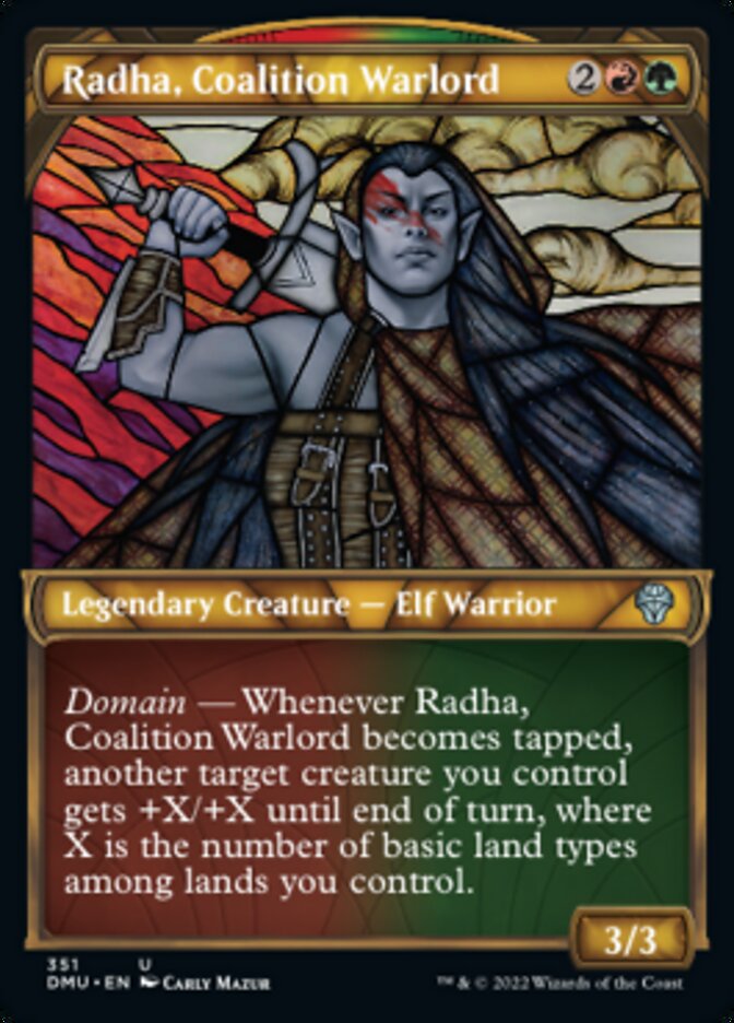 Radha, Coalition Warlord (Showcase Textured) [Dominaria United] | Clutch Gaming