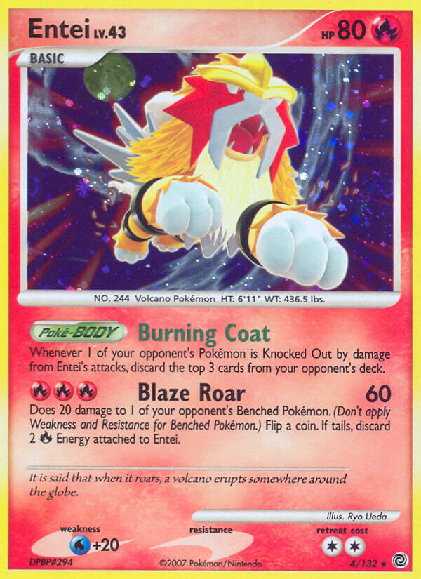 Entei (4/132) (Cracked Ice Holo) [Diamond & Pearl: Secret Wonders] | Clutch Gaming