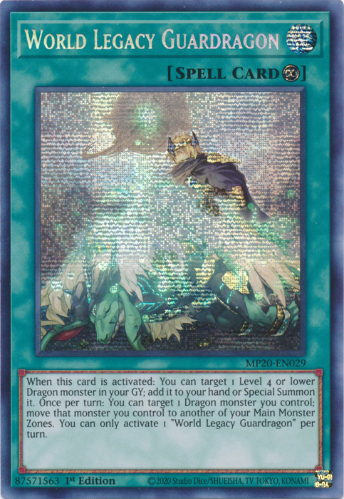 World Legacy Guardragon [MP20-EN029] Prismatic Secret Rare | Clutch Gaming