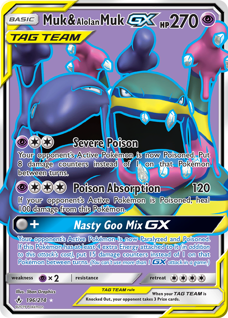 Muk & Alolan Muk GX (196/214) [Sun & Moon: Unbroken Bonds] | Clutch Gaming