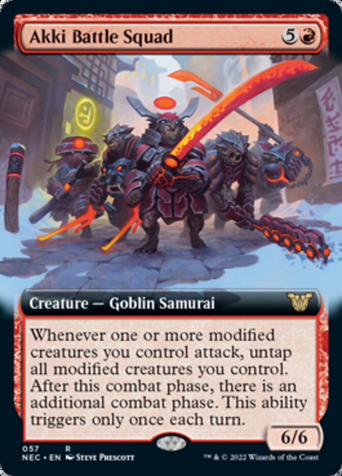 Akki Battle Squad (Extended Art) [Kamigawa: Neon Dynasty Commander] | Clutch Gaming