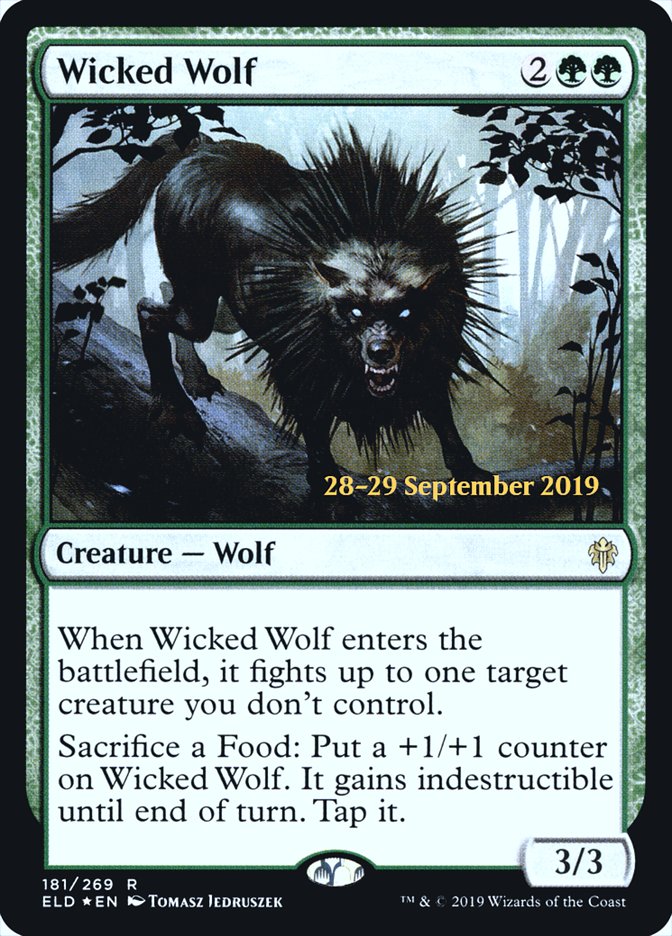 Wicked Wolf [Throne of Eldraine Prerelease Promos] | Clutch Gaming