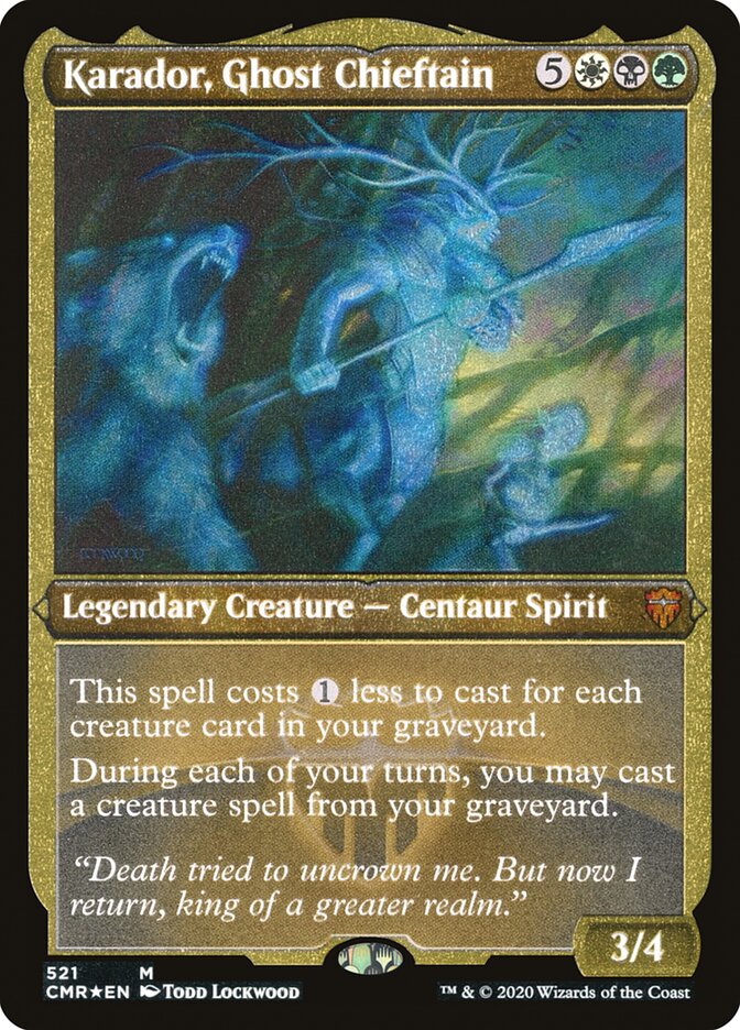 Karador, Ghost Chieftain (Etched) [Commander Legends] | Clutch Gaming