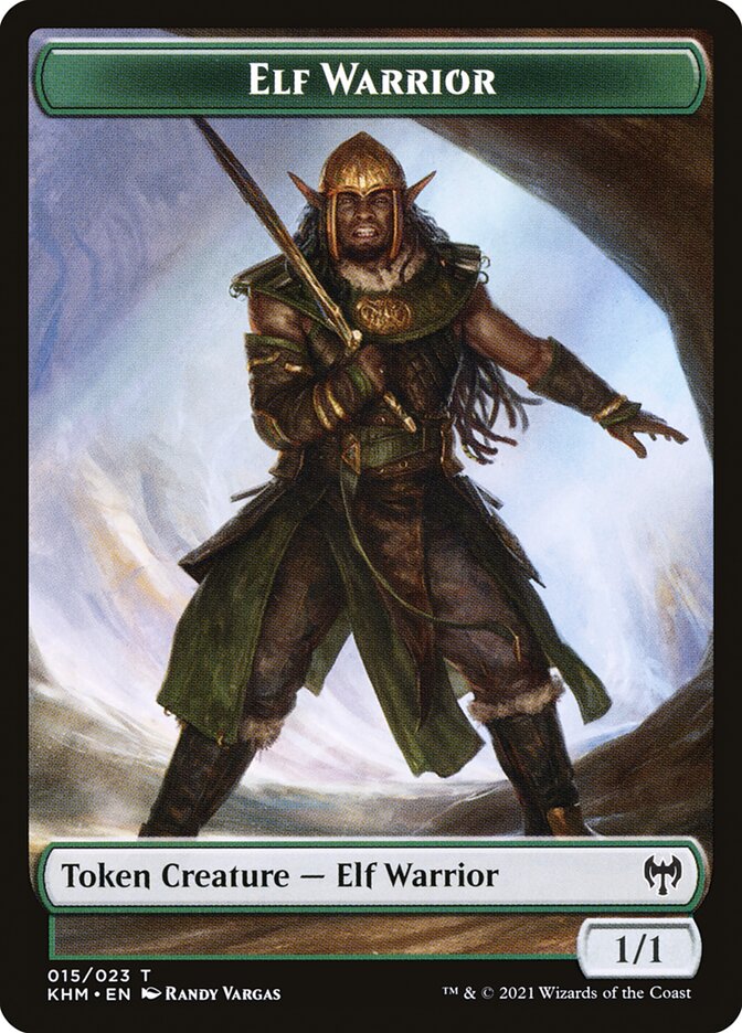 Elemental // Elf Warrior Double-Sided Token [Kaldheim Commander Tokens] | Clutch Gaming