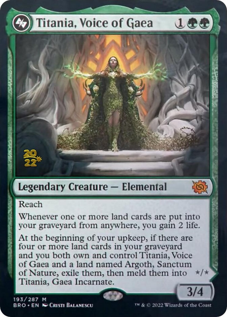 Titania, Voice of Gaea [The Brothers' War Prerelease Promos] | Clutch Gaming