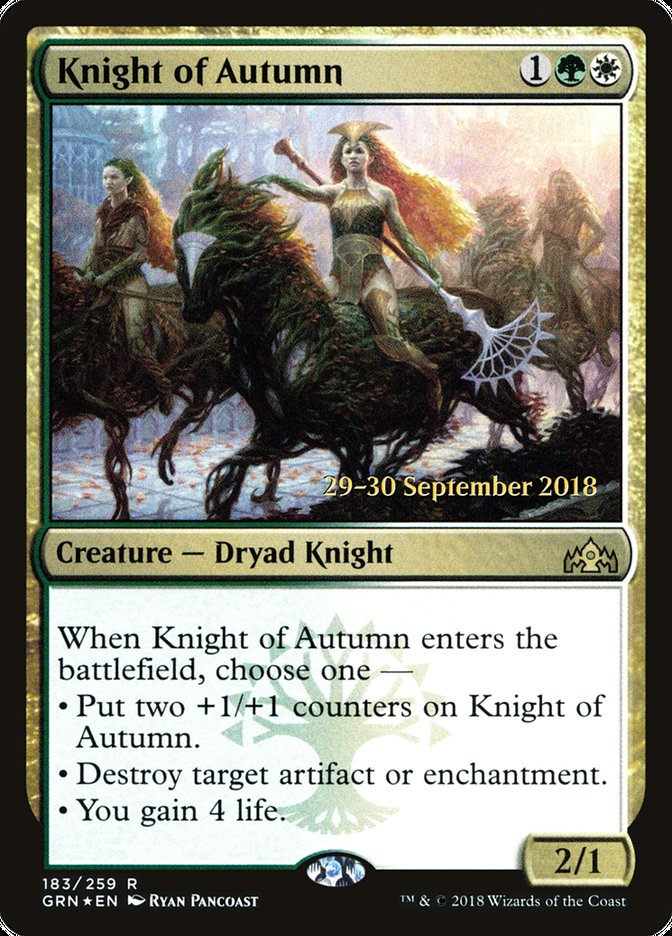 Knight of Autumn [Guilds of Ravnica Prerelease Promos] | Clutch Gaming