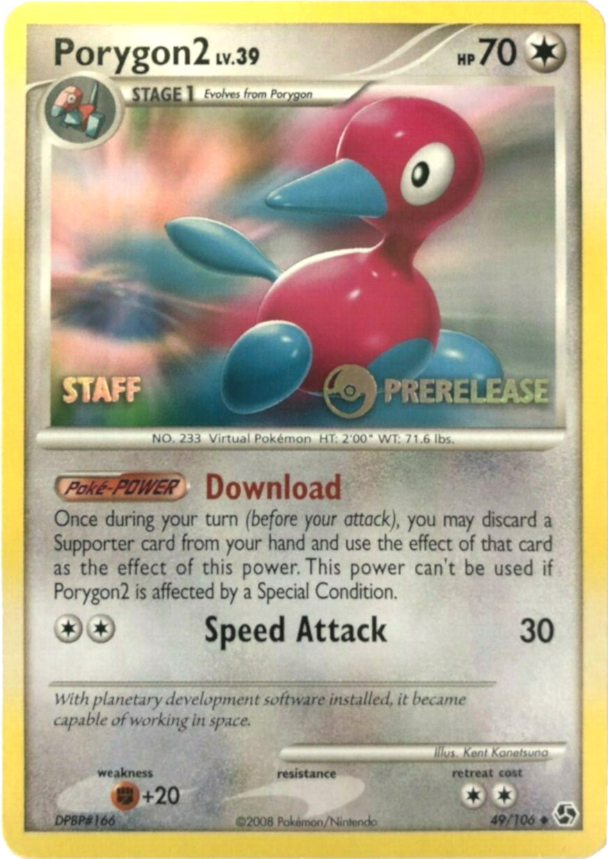 Porygon2 (49/106) (Staff Prerelease Promo) [Diamond & Pearl: Black Star Promos] | Clutch Gaming