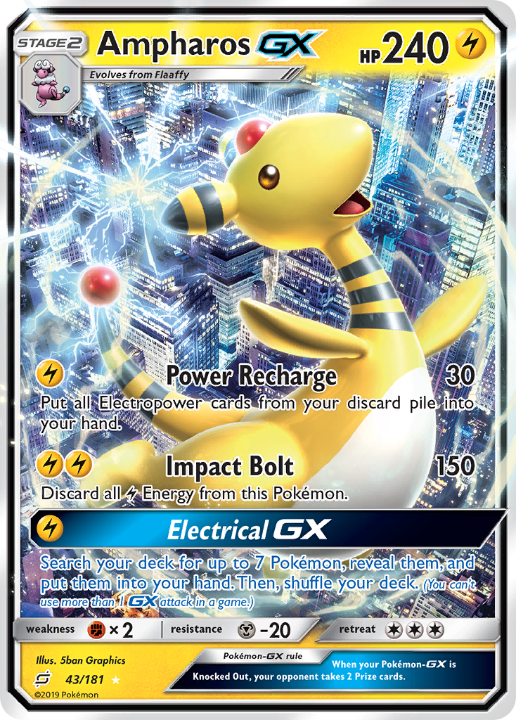 Ampharos GX (43/181) [Sun & Moon: Team Up] | Clutch Gaming