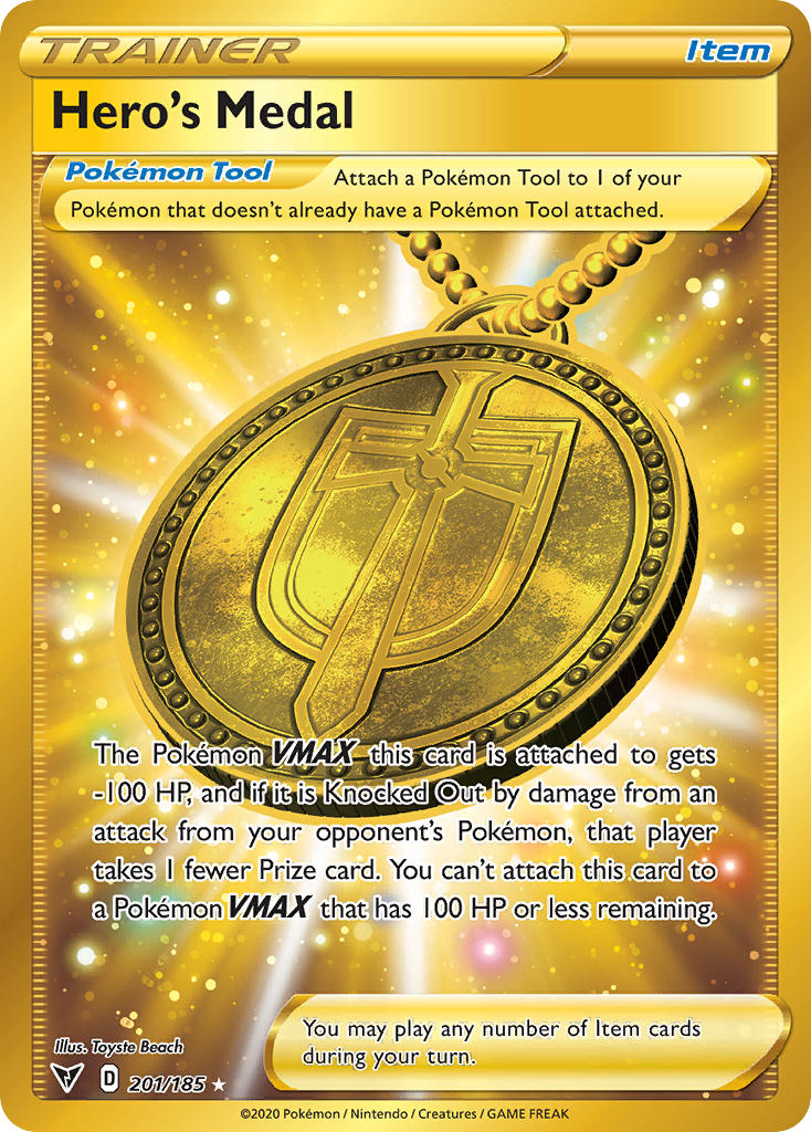 Hero's Medal (201/185) [Sword & Shield: Vivid Voltage] | Clutch Gaming
