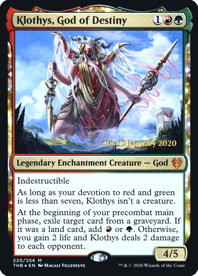 Klothys, God of Destiny [Theros Beyond Death Prerelease Promos] | Clutch Gaming