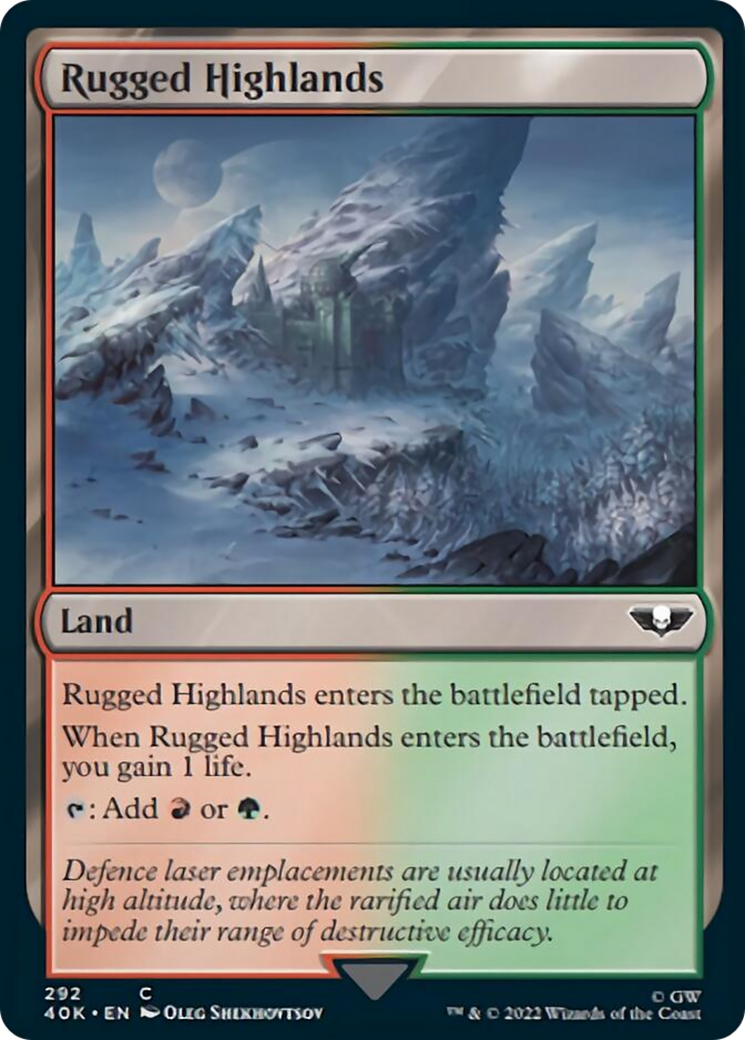 Rugged Highlands (Surge Foil) [Warhammer 40,000] | Clutch Gaming