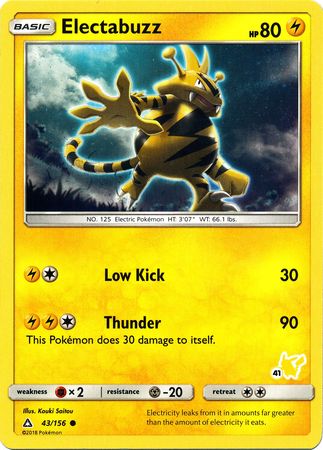 Electabuzz (43/156) (Pikachu Stamp #41) [Battle Academy 2020] | Clutch Gaming