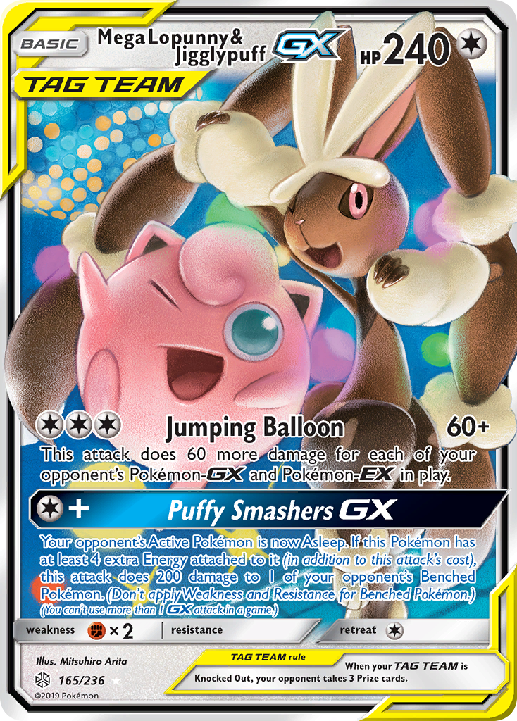 Mega Lopunny & Jigglypuff GX (165/236) [Sun & Moon: Cosmic Eclipse] | Clutch Gaming