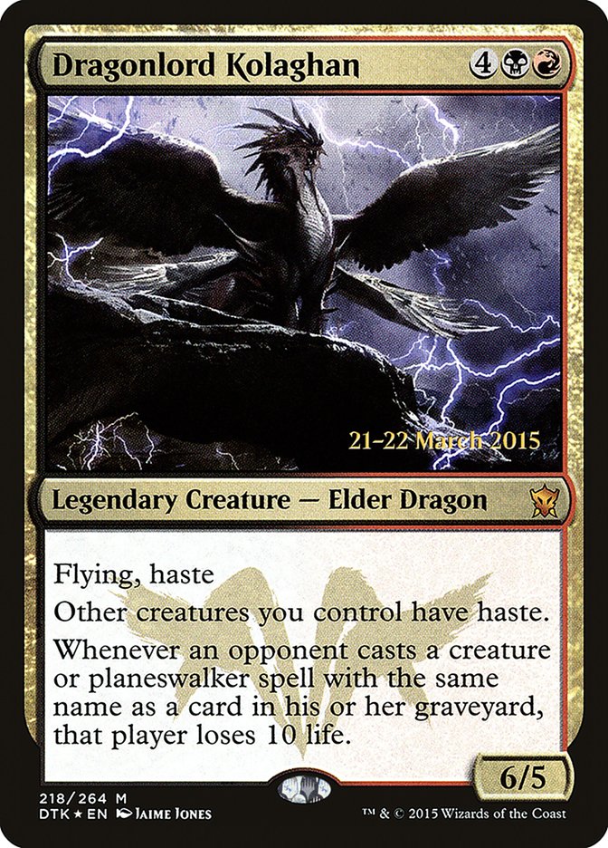 Dragonlord Kolaghan [Dragons of Tarkir Prerelease Promos] | Clutch Gaming