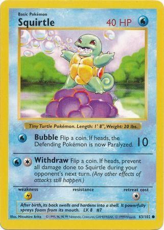 Squirtle (63/102) [Base Set Shadowless Unlimited] | Clutch Gaming