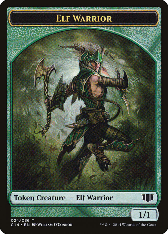 Gargoyle // Elf Warrior Double-Sided Token [Commander 2014 Tokens] | Clutch Gaming