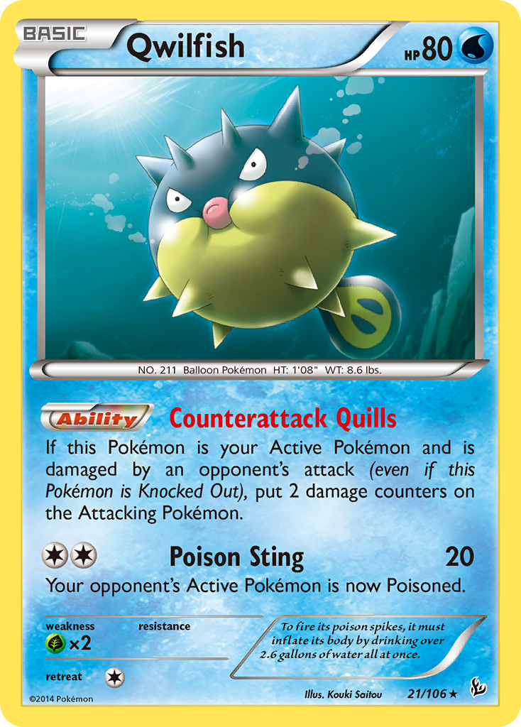 Qwilfish (21/106) [XY: Flashfire] | Clutch Gaming