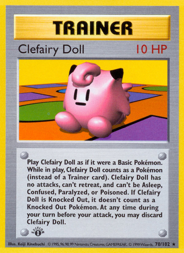 Clefairy Doll (70/102) (Shadowless) [Base Set 1st Edition] | Clutch Gaming